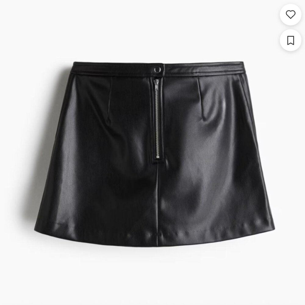 Women's Black Faux Leather Mini Skirt